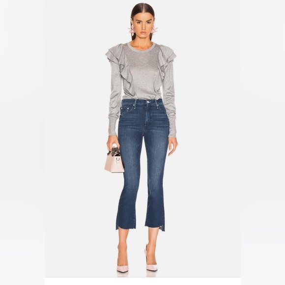 MOTHER Denim - • Mother Denim • Women’s Insider Crop Step Fray 
The Royal Treatment Dark Blue